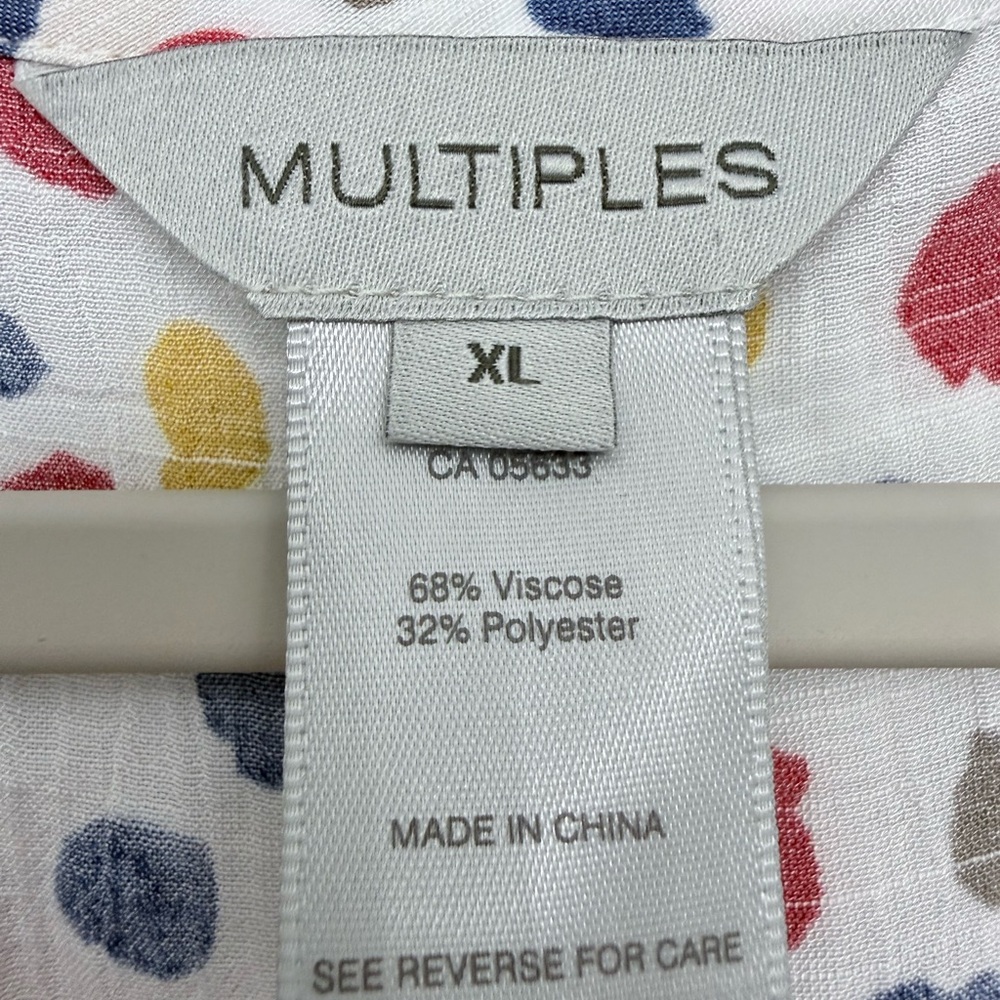 Multiples White Blouse with Colorful Dots - Picture 3 of 7